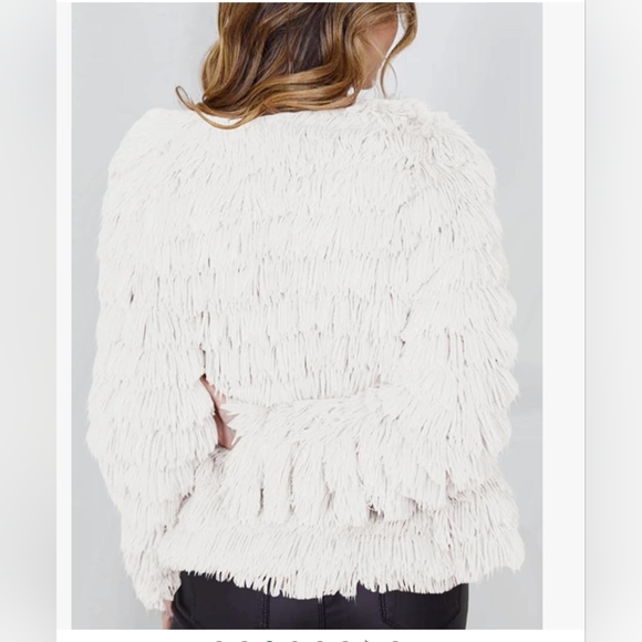 Womens Open Front Faux Fur Cardigan Vintage Parka Shaggy Jacket CoatWomens large - Picture 3 of 8